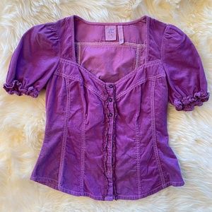 Anthropologie brand Short Sleeve Purple Top